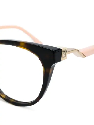 Shop Fendi Eyewear Cat-eyed Glasses - Brown