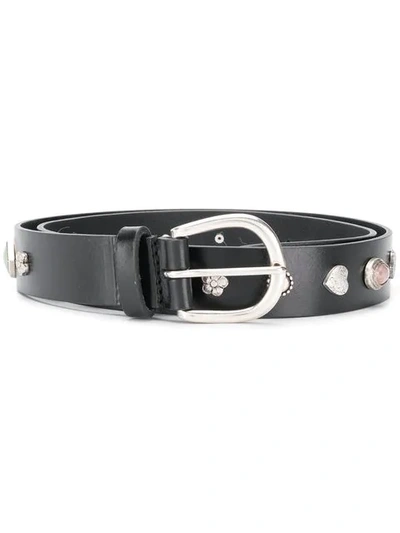 Shop Isabel Marant Stone Embellished Belt In Black