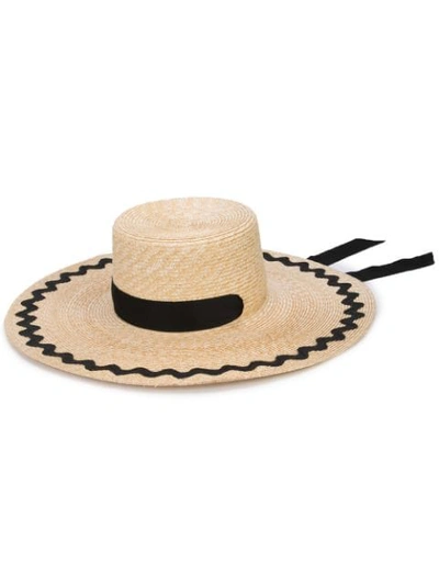 Shop Marysia Tall Boater Hat In Neutrals