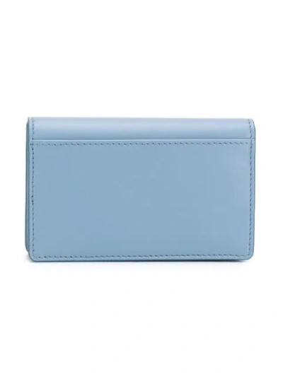 Shop Miu Miu Bow Detail Wallet In Blue