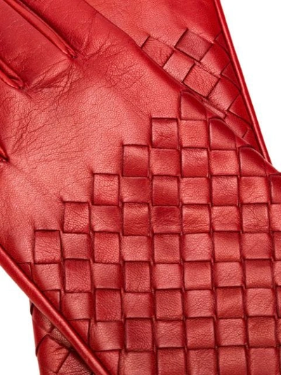 Shop Bottega Veneta Nappa Leather Gloves In Red