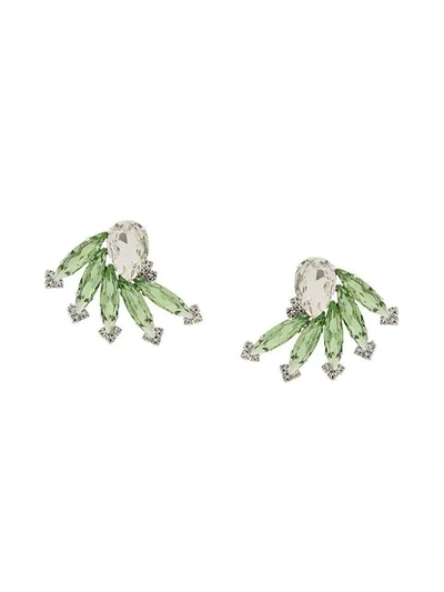 Shop Alessandra Rich Crystal Earrings In White