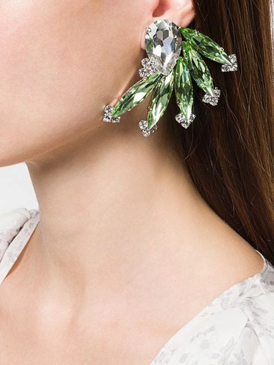 Shop Alessandra Rich Crystal Earrings In White