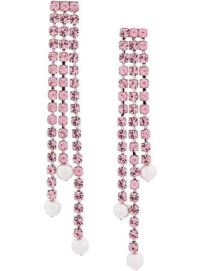 Shop Christopher Kane Hängeohrringe Mit Kristallen In Pink