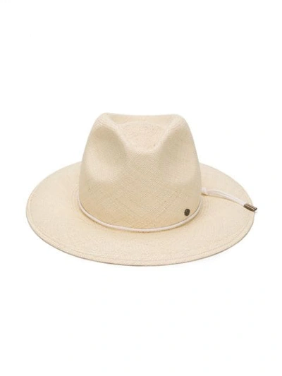 Shop Maison Michel Rico Fedora Hat In Neutrals