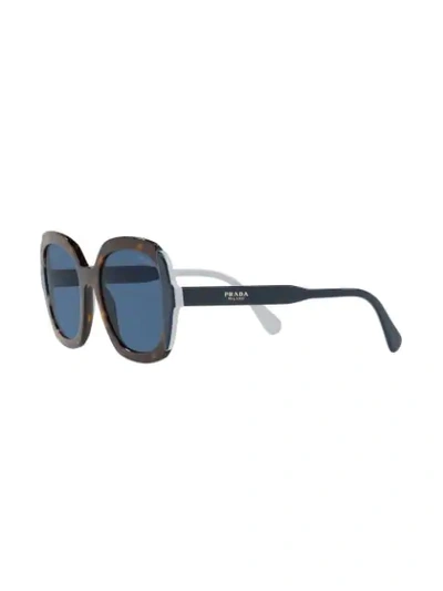 Shop Prada Oversized Shaped Sunglasses In Brown