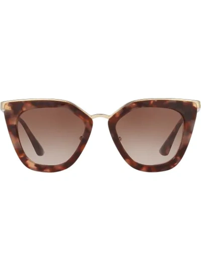 Shop Prada Cat Eye Sunglasses In Brown
