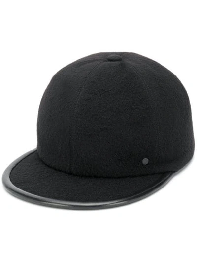 Shop Maison Michel Leather Trim Baseball Cap In Black