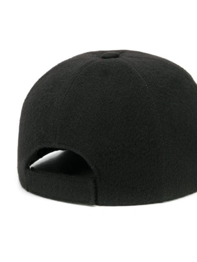 Shop Maison Michel Leather Trim Baseball Cap In Black