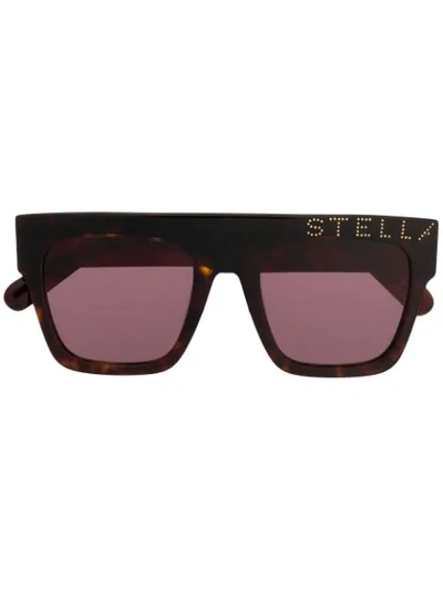Shop Stella Mccartney Sonnenbrille Mit Eckigem Gestell In Brown