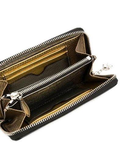 Shop Alexander Mcqueen Metallic Zip Around Wallet In Silver