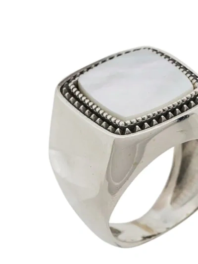 Shop Emanuele Bicocchi Stone Embellished Ring In Silver