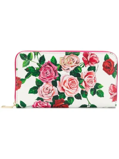 Shop Dolce & Gabbana Rose Print Wallet In Pink