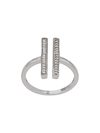 Shop V Jewellery Parallel Ring In Silver