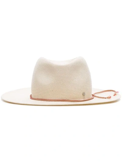 Shop Maison Michel White Charles Rollable Paper Straw Fedora Hat In Neutrals