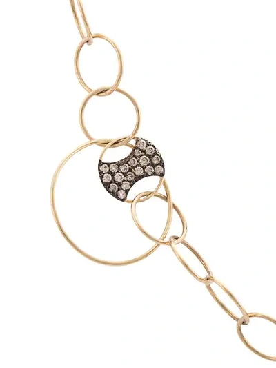 Shop Adeesse Circle Chain Bow Charm Necklace In Yellow