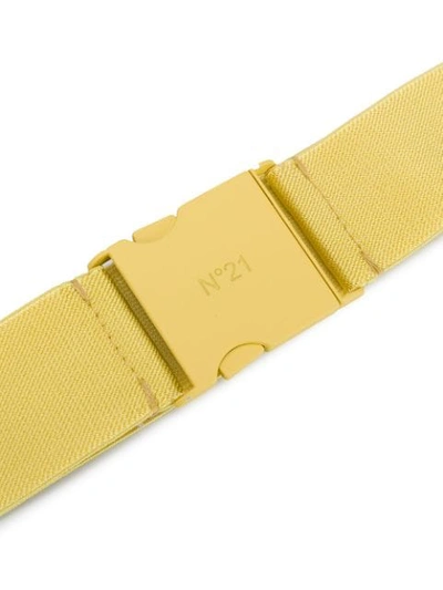 Shop N°21 Elasticated Clasp Belt In Yellow