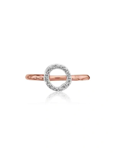 Shop Monica Vinader Riva Mini Circle Stacking Diamond Ring In Silver