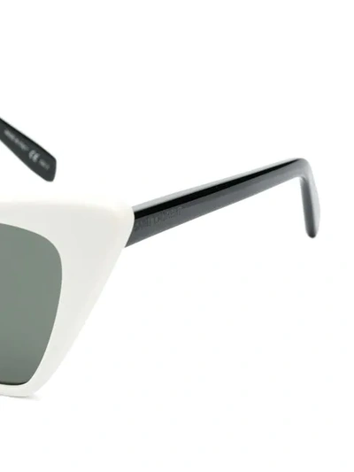 Shop Saint Laurent Cat-eye Frame Sunglasses In White
