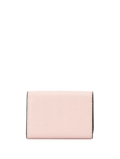 Shop Valextra Foldover Top Wallet In Pink