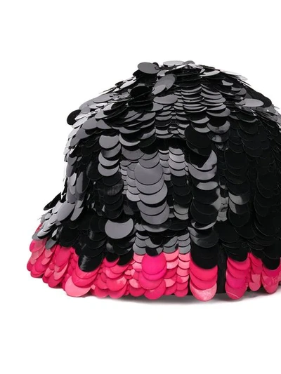 Shop Marni Embellished Contrast Hat In Black