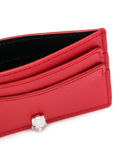 Shop Alexander Mcqueen Skull Detailed Card Holder In Red