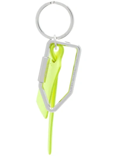 Shop Off-white Zip Tie Keyring In Yellow