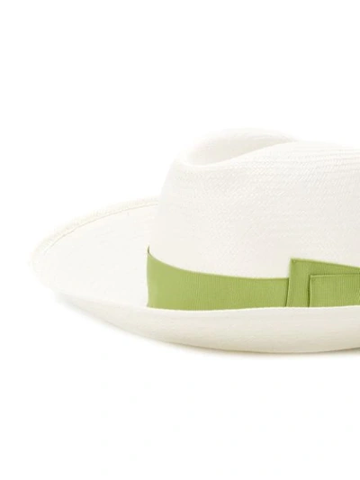 Shop Borsalino Claudette Straw Hat In White