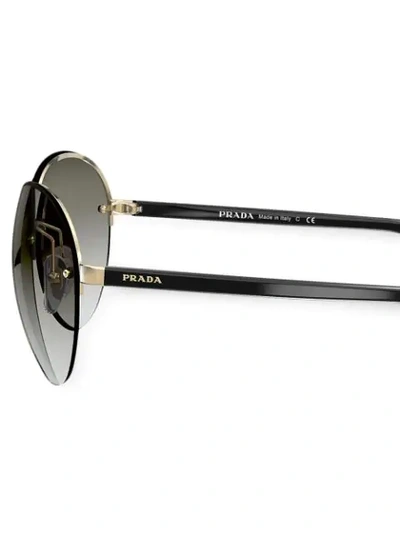 Shop Prada Heritage Round-frame Sunglasses In Black