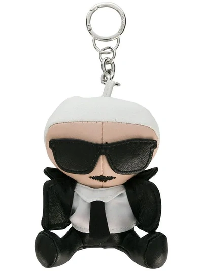 Shop Karl Lagerfeld Ikonik Karl Doll Keyring In Black