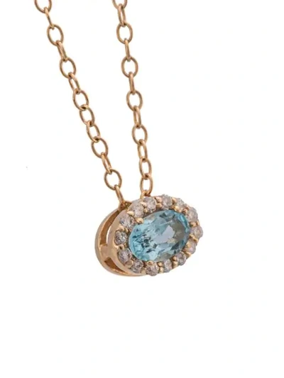 Shop Alison Lou 14kt Yellow Gold, Blue Topaz And Diamond Pendant Necklace