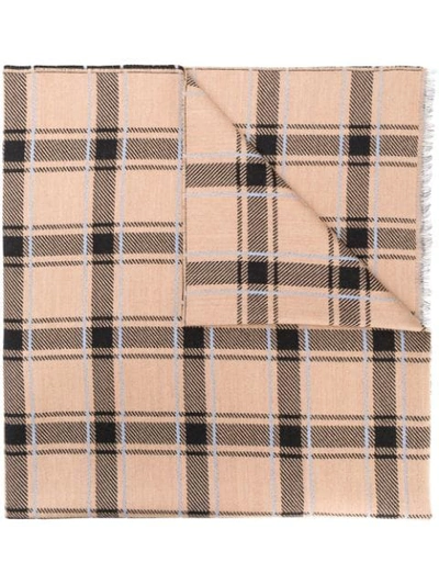Shop Givenchy Checked Scarf In Brown