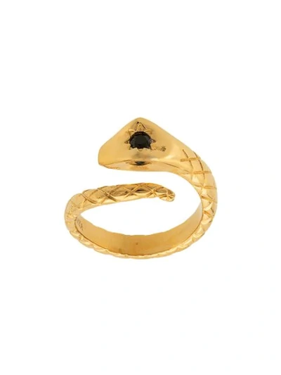 Shop Nialaya Jewelry Skyfall Twisted Snake Ring In Gold