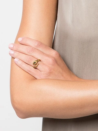 Shop Nialaya Jewelry Skyfall Twisted Snake Ring In Gold