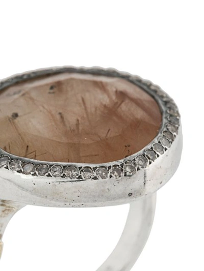 Shop Rosa Maria Round Signet Ring In Metallic