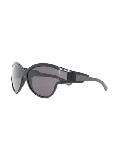 Shop Balenciaga Unlimited Round-frame Sunglasses In Black