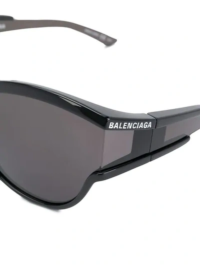 Shop Balenciaga Unlimited Round-frame Sunglasses In Black