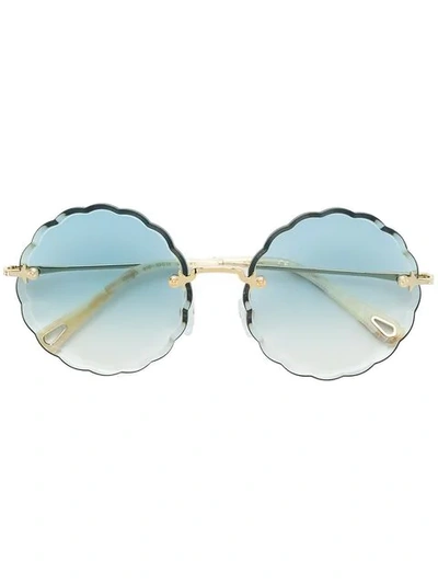 CHLOÉ EYEWEAR ROUND-FRAME SUNGLASSES - 蓝色