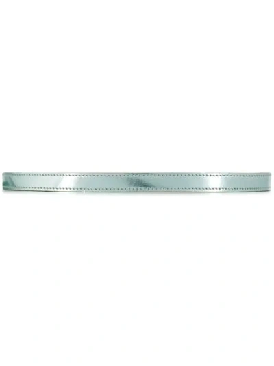 Shop Miu Miu Stretch Logo Headband In Silver