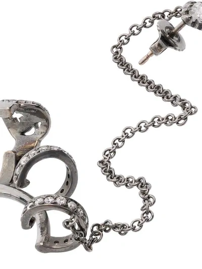 Shop Loree Rodkin 18k White Gold And Diamond Triple Bar Quatre Earrings In Metallic