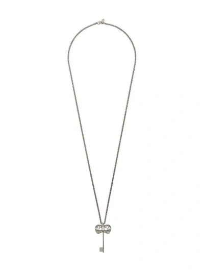 Shop Alexander Mcqueen Key Pendant Necklace In Silver