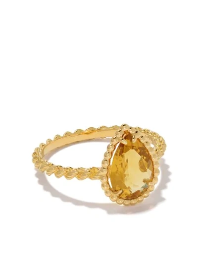 Shop Boucheron 18kt Yellow Gold Serpent Bohème Citrine S Motif Ring In Yg