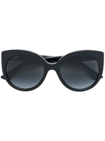 Shop Gucci Cat Eye Sunglasses In Black