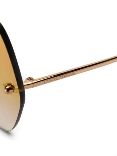 Shop Dolce & Gabbana Oversized Sunglasses In Gold