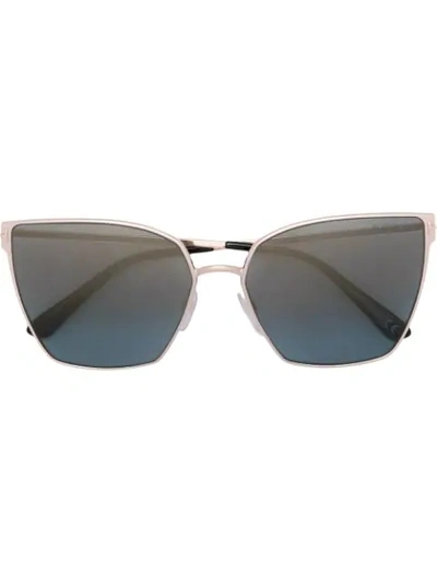 Shop Tom Ford Oversized Frame Sunglasses In Silver