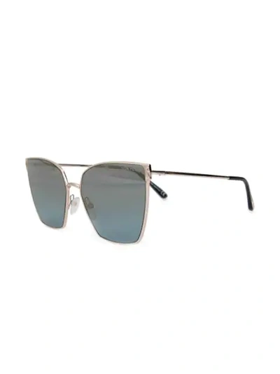Shop Tom Ford Oversized Frame Sunglasses In Silver