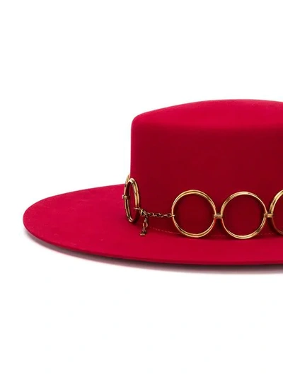 Shop Saint Laurent Andalusian Felt Hat In Red