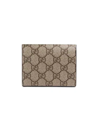 Shop Gucci Gg Supreme Card Case With Bosco Patch In Brown