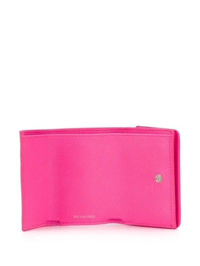 Shop Balenciaga Ville Mini Wallet In 5660 Pink Fluo
