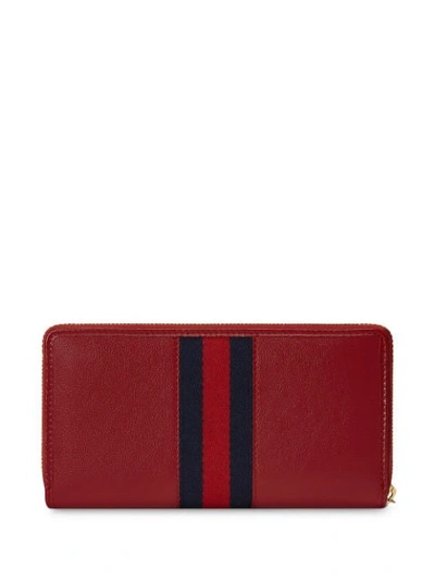 Shop Gucci Rajah Zip Around Wallet In Red